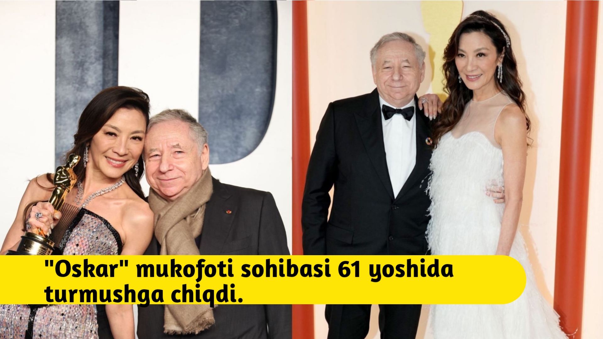 "Oskar" olgan Aktrisa Mishel  Yeo 61 yoshida turmushga chiqdi